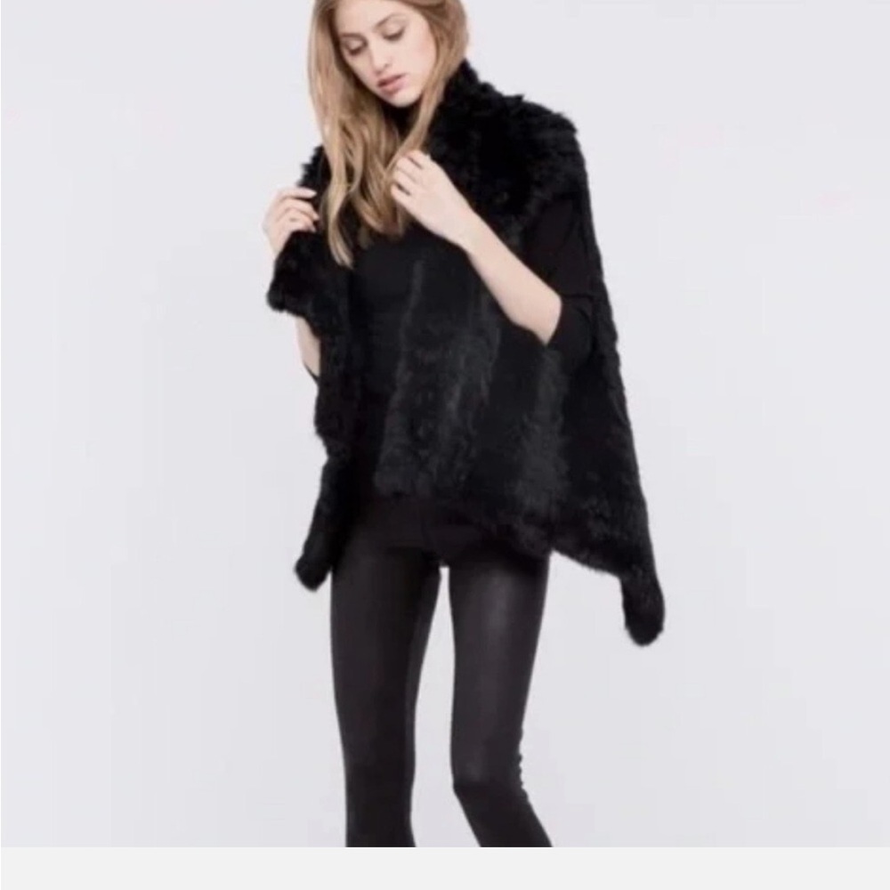 Zara Midnight Black Faux Fur Jacket